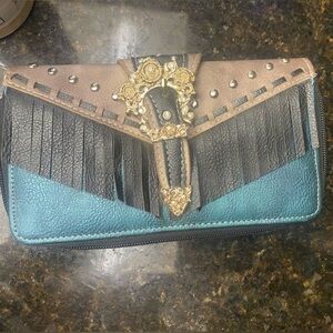 Western- Cowgirl Women's wallet with gold buckle
